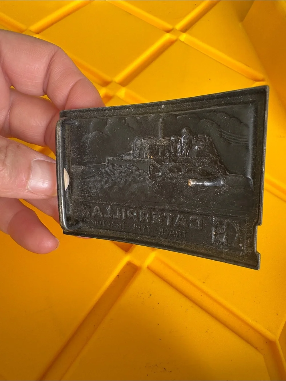 Metal Belt Buckle Caterpillar Tractor